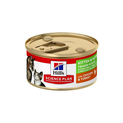 Hills Kitten&Mother Mousse Tavuklu ve Hindili Kedi Konservesi 85 Gr