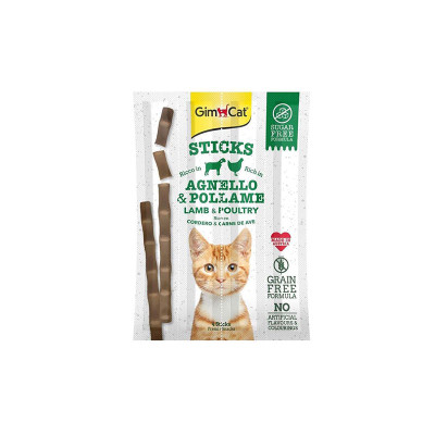 GimCat Sticks Kuzulu ve Tavuklu Taurinli Tahılsız Ödül Çubuğu 20gr