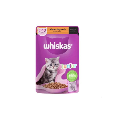 Whiskas Pouch Sos İçinde Kümes Hayvanlı Yavru Kedi Konservesi 85gr