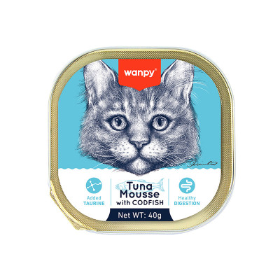 Wanpy Kedi 40g Ton & Morina Balıklı Alutray Yaş Mama