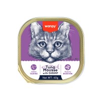 Wanpy Kedi 40g Ton Balıklı & Karidesli Alutray Yaş Mama