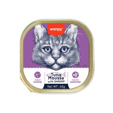 Wanpy Kedi 40g Ton Balıklı & Karidesli Alutray Yaş Mama