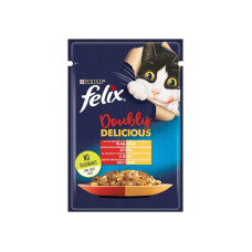 Felix Çifte Lezzet Sığır Eti Ve Kümes Hayvanı Yetişkin Kedi Konservesi Pouch 85gr