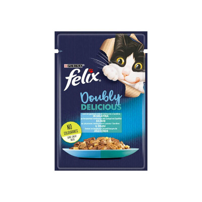 Felix Çifte Lezzet Somon Ve Sardalya Yetişkin Kedi Konservesi Pouch 85gr