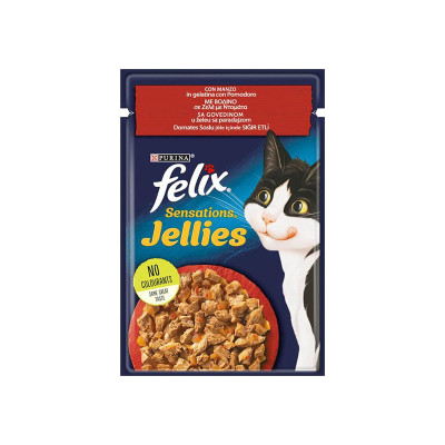 Felix Sensation Sığır Eti Domatesli Yetişkin Kedi Konservesi Pouch 85gr