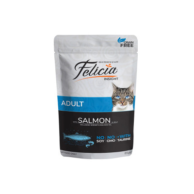 Felicia Tahılsız 85 gr Pouch Yetişkin Somonlu Yaş Kedi Maması